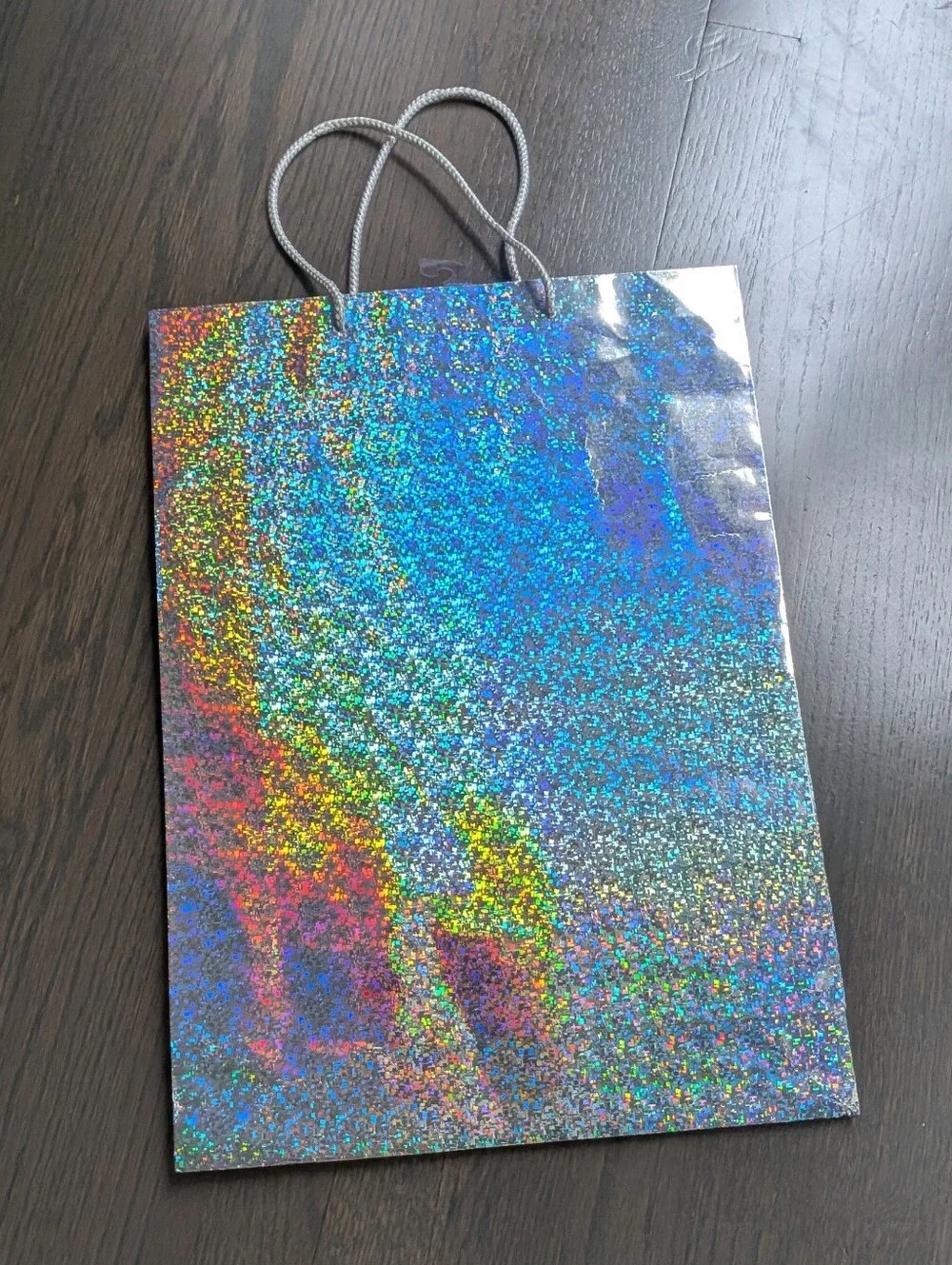 Color Fantasktik Holographic Silver Medium Paper Gift Bag 18x13x5